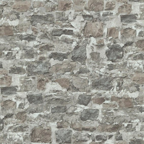 Erismann Old School Stone Brick Wall Wallpaper Modern Textured Paste The Wall