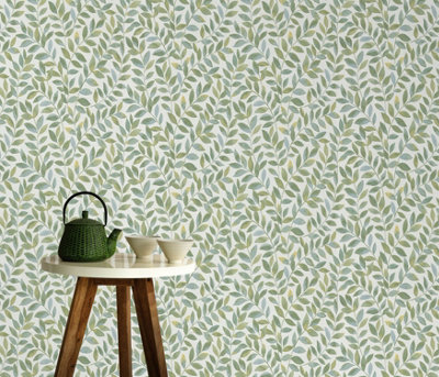 Erismann Opus Ameroso Blown Vinyl Wallpaper - Green