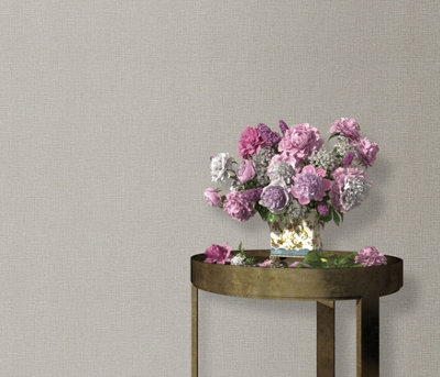 Erismann Opus Dolce Linen Weave Wallpaper - beige