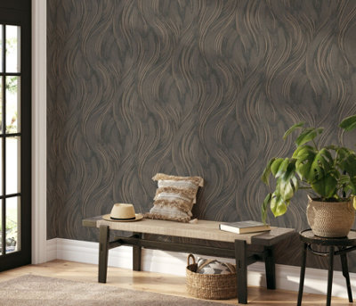 Erismann Opus Piano Structured Vinyl Wallpaper - Brown
