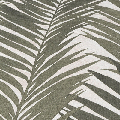 Erismann Palm Trees White Green Floral Textured Non-Woven Effect Wallpaper