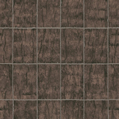 Erismann Paradisio Wood Block Tiles Pattern Wallpaper Square Faux Effect Bark Glitter Brown 6304-33
