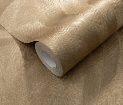 Erismann Plume wallpaper in Gold