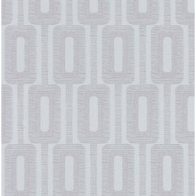 Erismann Retro Grey Silver Glitter Geometric Oblong Textured Vinyl Wallpaper