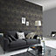 Erismann Spotlight Damask Charcoal Gold Wallpaper Paste The Wall Textured Vinyl