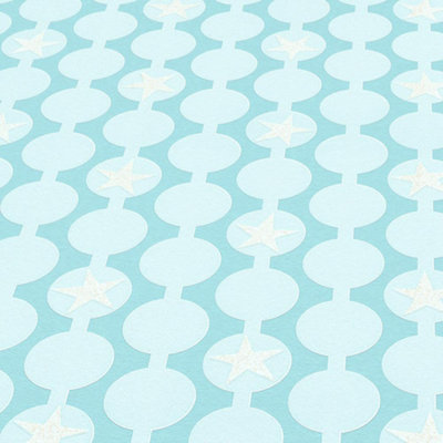 Erismann Stars and Circles Turquoise Wallpaper Paste The Wall Glitter Nursery