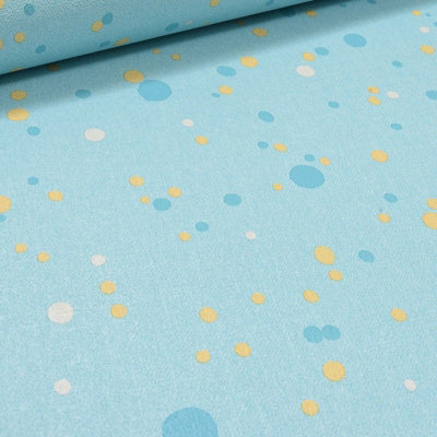 Erismann Teal Yellow White Spots Dots Textured Childrens Wallpaper 7353-18