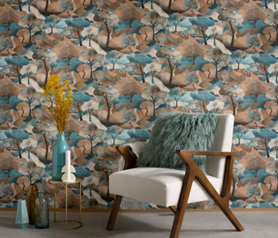 Erismann Tree Landscape Vinyl Wallpaper