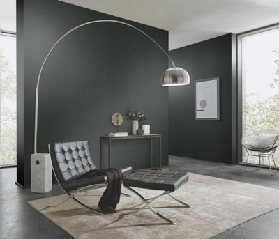 Erismann Versailles Moire - Luxury Vinyl Wallpaper - Black