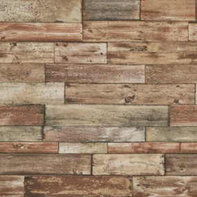 Erismann Wallpaper Authentic Wood Beige Realistic Effect Wallpaper