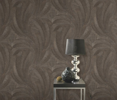 Erismann Wallpaper Plume anthracite