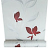 Erismann White Silver Red Floral Metallic Shimmer Glitter Textured Wallpaper