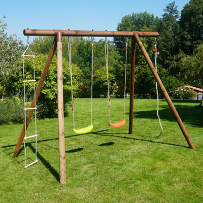 Ernest Wooden Garden Swing Set DIY at B&Q