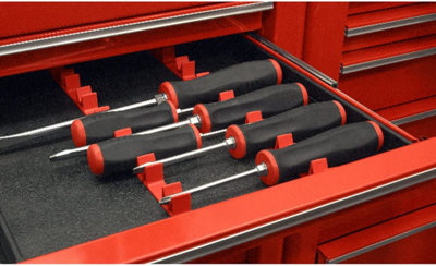 Ernst 14 Tool 'No Slip' Low Profile Screwdriver Rail Set Red 6040