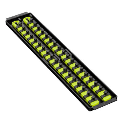 Ernst 8463HV 1/2" Socket Boss Storage Organiser Rail 2-Rail Twist Lock 18" HIVIZ
