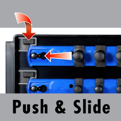 Ernst 8495 1/4" Socket Boss Storage Organiser Rail 2-Rail Twist Lock 13" Blue