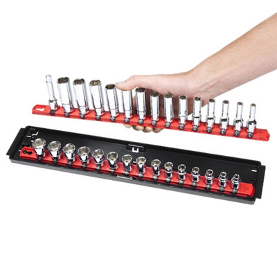 Ernst 8495 1/4" Socket Boss Storage Organiser Rail 2-Rail Twist Lock 13" Blue