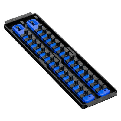 Ernst 8496 3/8" Socket Boss Storage Organiser Rail 2-Rail Twist Lock 13" Blue