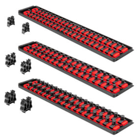 Ernst 8510 Socket Boss Storage Organiser Rail Combo Pack 18" Red