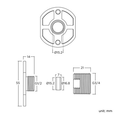 Erona Thermostatic Slider Rail Bar Shower Mixer Valve + Slider Rail Kit with Easy Fit - 8