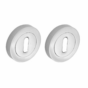 Escutcheon Polished Chrome Pair Keyhole Cover Mortice Door Lock Cover