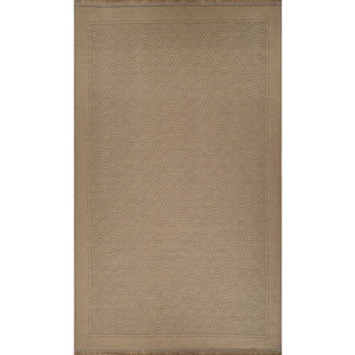 ESHA Cottage Tan/Beige Machine Washable Jute Area Rug 79 x 152 cm