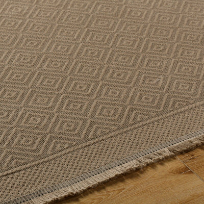 ESHA Cottage Tan/Beige Machine Washable Jute Area Rug 79 x 152 cm