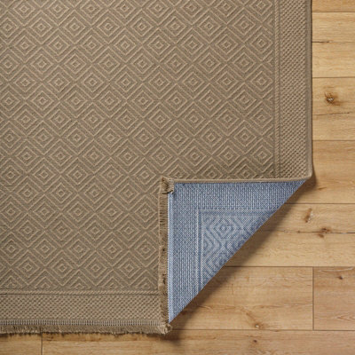 ESHA Cottage Tan/Beige Machine Washable Jute Area Rug 79 x 152 cm