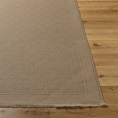 ESHA Cottage Tan/Beige Machine Washable Jute Area Rug 79 x 152 cm