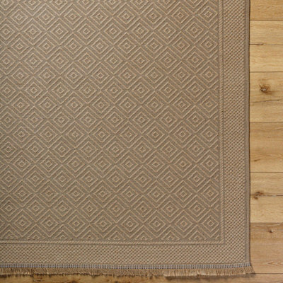 ESHA Cottage Tan/Beige Machine Washable Jute Area Rug 79 x 152 cm