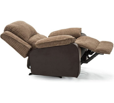 Esher Jumbo Cord Fabric Recliner Armchair - Brown