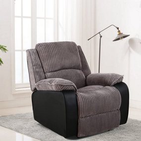 Esher Jumbo Cord Fabric Recliner Armchair - Grey