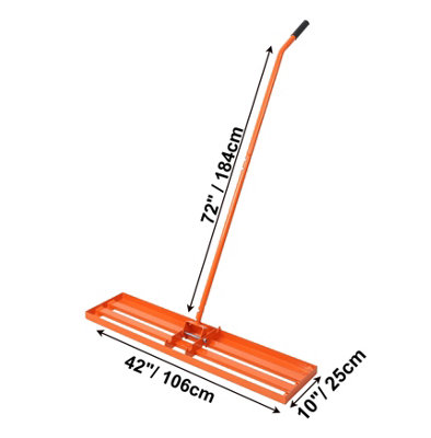 eSkde Heavy Duty Lawn Levelling Rake & Lute for Top Soil Professional ...