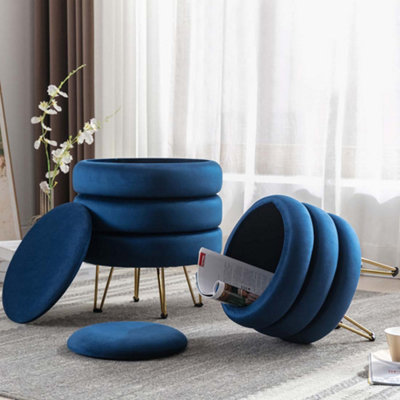 Blue stool online ottoman