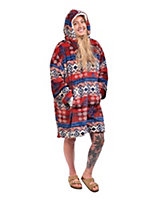 Eskimo Sherpa Lined Blanket Fleece Hoodie Multi