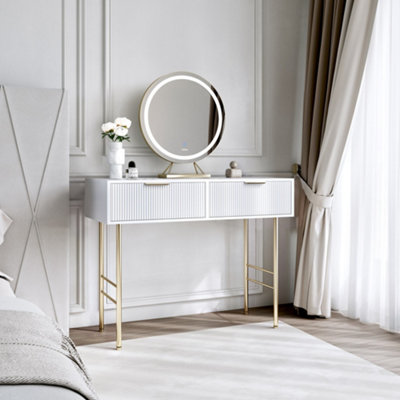 Esme White Dressing Table with Lillia LED Mirror