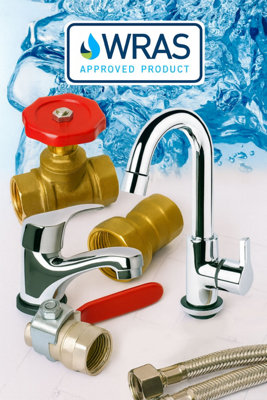 ESMERE Basin Tap Pair Chrome - Modern Lever Handle Hot & Cold Taps, Solid Brass Construction, Polished Finish