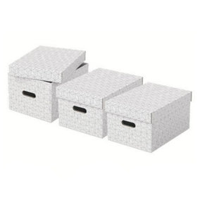 Esselte White 3-Pack Home Storage Box Medium