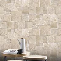 Essentia Wood Block Natural Wallpaper