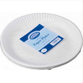 Essential Biodegradable Paper Plates (Pack Of 15) White (23cm)