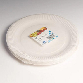 Essential Housewares Paper Disposable Plates (Pack of 30) Cream (One Size)