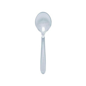 Essential Housewares Plastic Heavy Duty Soup Spoons (Pack of 50) Clear (One Size)