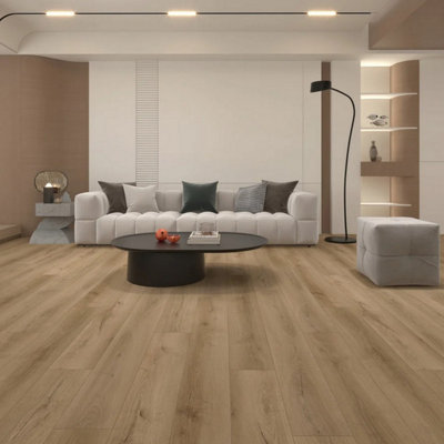 Essential Linden Oak Wood Effect SPC Click LVT Flooring - Plank (4.4mm) For Bedroom, Living Room & Kitchen 2.65m² Per Pack