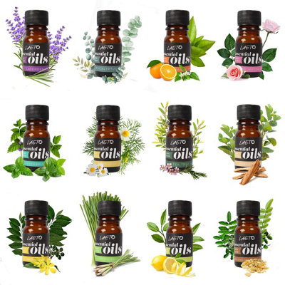Essential Oils Scented Mixed Fragrance Oils For Diffuser 12 Pack - Laeto Ageless Aromatherapy