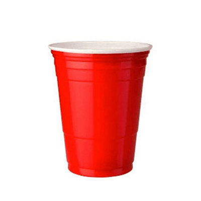 Essential Plastic Party Cups (Pack of 6) Red (One Size)