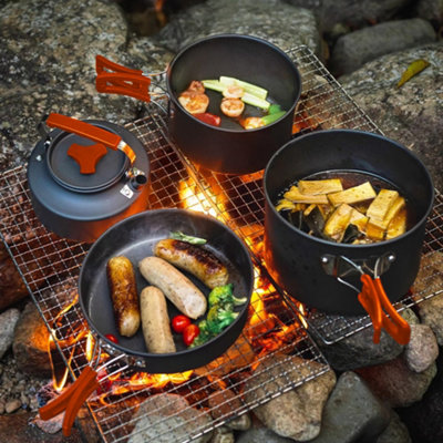Essential Portable Camping Cookware Set, Easy to Clean, with Foldable ...