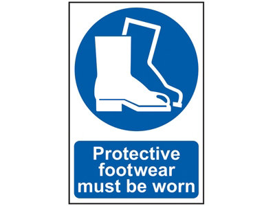 Essential Safety Sign: Wear Protective Footwear - Durable PVC 200 x 300mm