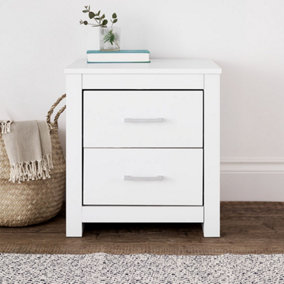 Essentials 2 Drw White Bedside
