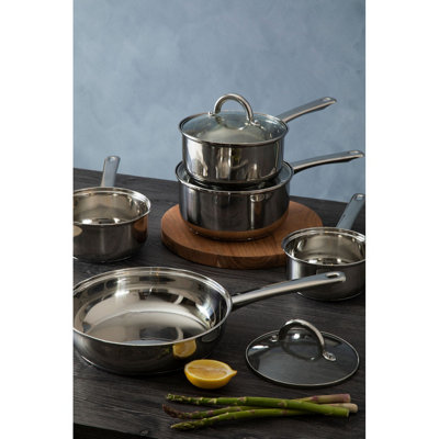 Essentials by Premier 5pc Stainless Steel Saucepan Set