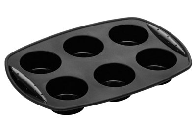 Essentials by Premier 6 Cup Black Silicone Muffin Mould